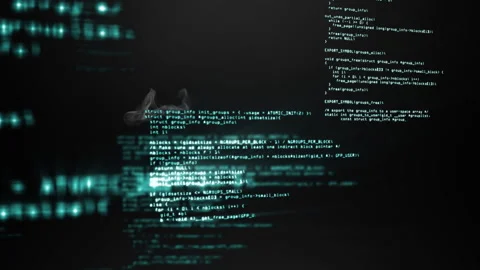 Animation of digital data over grey shadow on black background Stock Footage 132972748