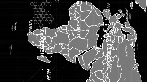 Animation of digital data processing and world map over black background Stock Footage 312472337