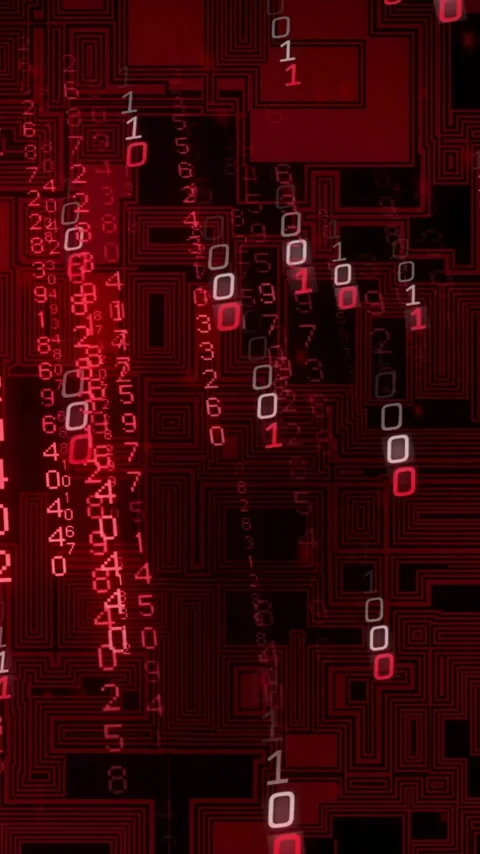 Animation of digital data processing and binary coding on black background Stock Footage 320228557