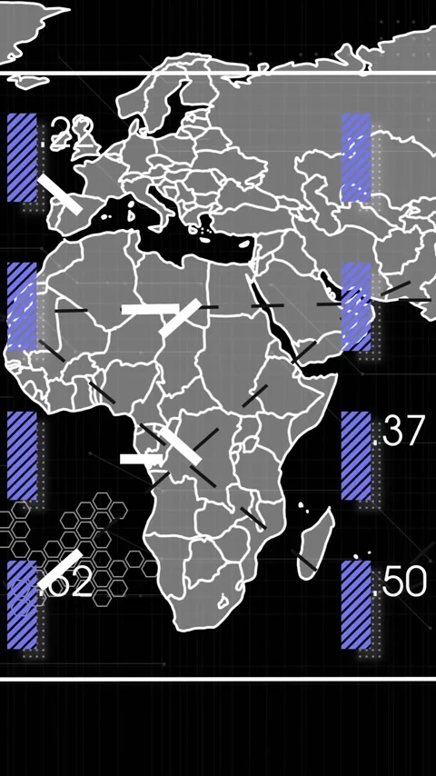 Animation of digital data processing and world map over black background Stock Footage 320590391