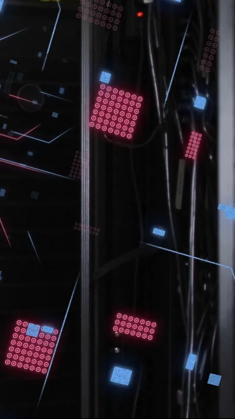 Animation of digital data processing and circuit board over computer servers Stock Footage 320663350