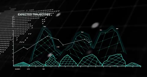 Animation of digital data processing and world map over clack background Stock Footage 327122463