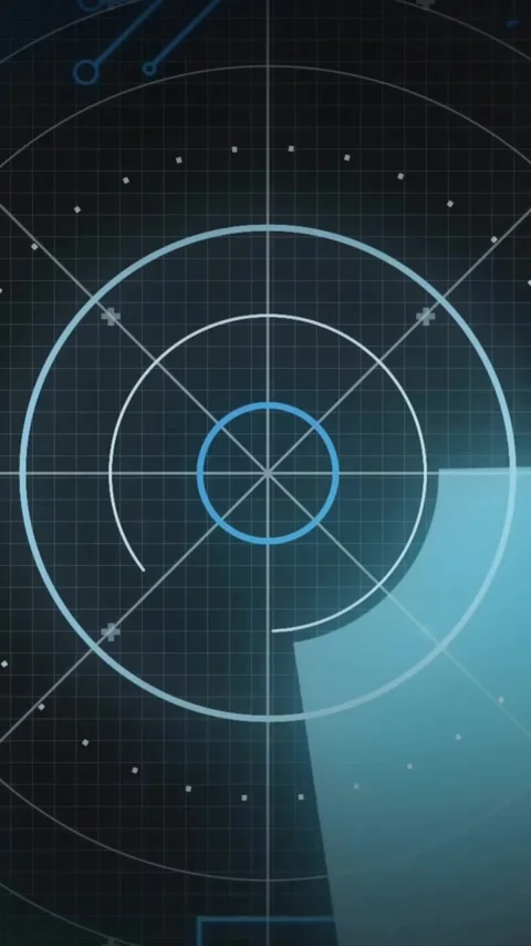Animation of digital data processing and scope scanning over black background Stock Footage 342806128