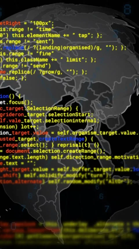 Animation of digital data processing and globe over black background Stock Footage 342910772
