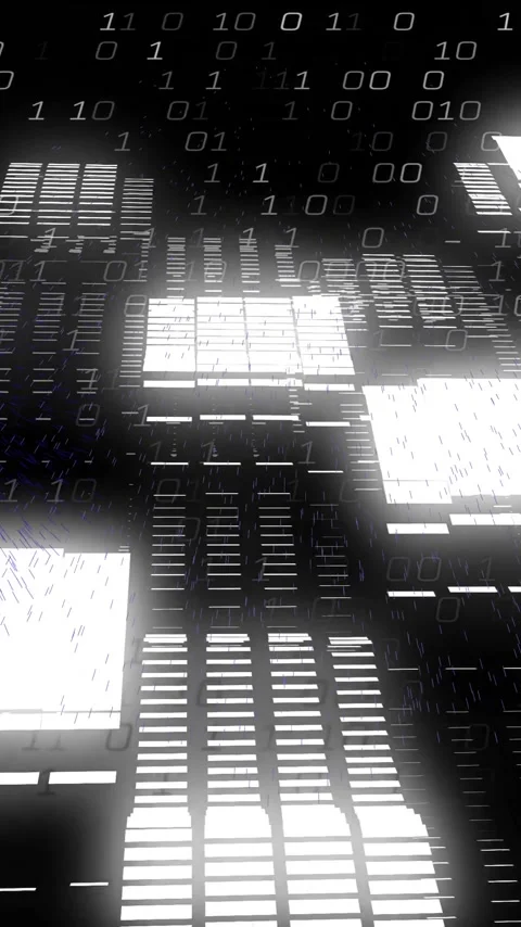 Animation of digital data processing and binary coding Stock Footage 342954267
