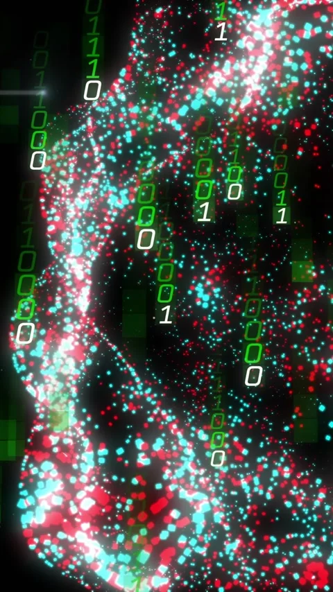 Animation of digital data processing binary coding over floating mesh on black Stock Footage 320378689