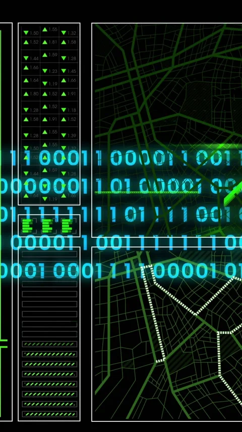 Animation of digital data processing binary coding over black background Stock Footage 341927673