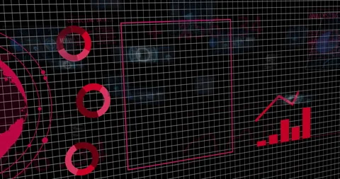Animation of digital data processing on black background Stock Footage 269211288