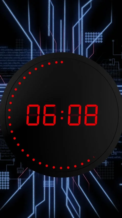 Animation of digital data processing with countdown over circuit board on black Stock Footage 343545596