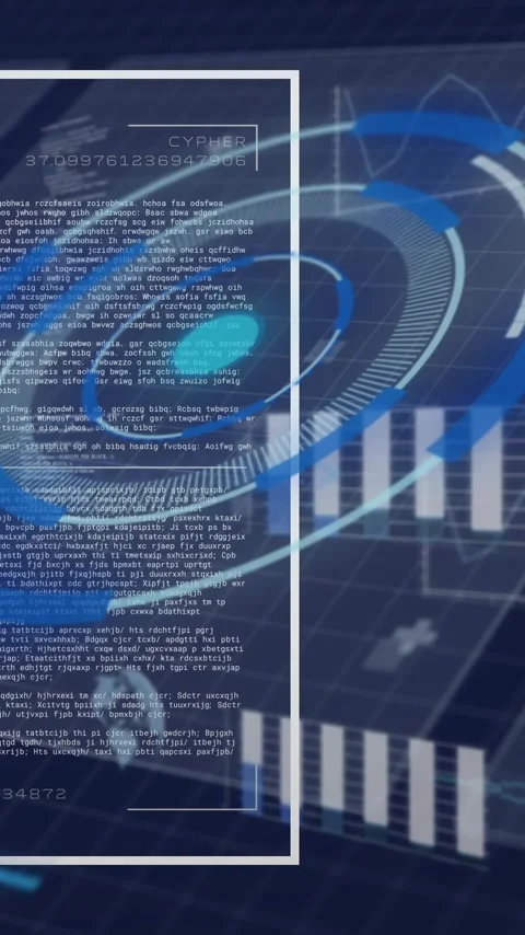 Animation of digital data processing with graphs on blue grid background Stock Footage 319883279