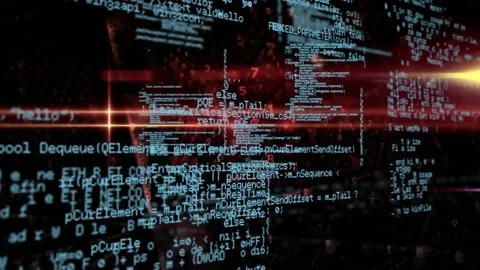 Animation of digital data processing over glowing orange lights Stock Footage 166137936