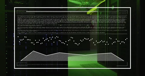 Animation of digital data processing over computer servers Stock Footage 265564641