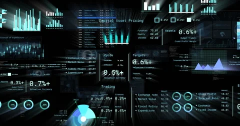 Animation of digital data processing over black background 库存影片 265566765