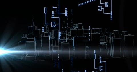 Animation of digital data processing over circuit board on black background Stock Footage 265620118