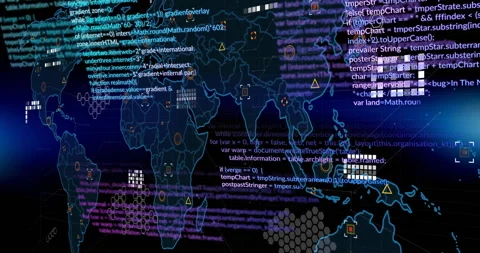 Animation of digital data processing ove... | Stock Video | Pond5