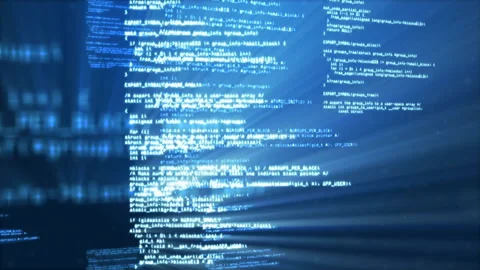 Animation of digital data processing over blue background Stock Footage 267084606