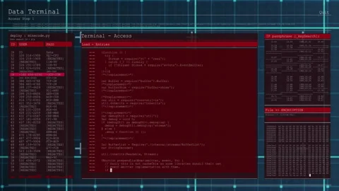 Animation of digital data processing over screens on dark background Stock Footage 267187095