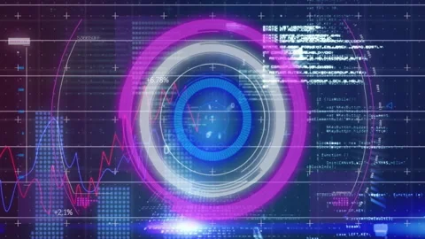 Animation of digital data processing over black background Stock Footage 269211182