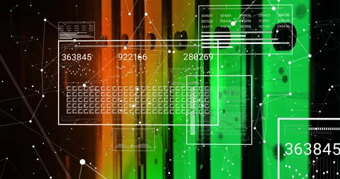 Animation of digital data processing over computer servers Stock Footage 308056744