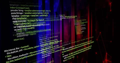 Animation of digital data processing over computer servers Stock Footage 308502657