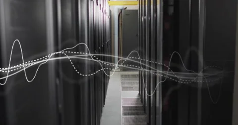 Animation of digital data processing over computer servers Stock Footage 308503581