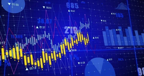 Animation of digital data processing over grid Stock Footage 310220962
