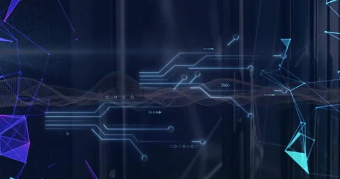 Animation of digital data processing over computer circuit board Stock Footage 310221474