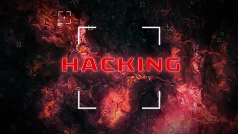 Animation of digital data processing over hacking text Stock Footage 310304545