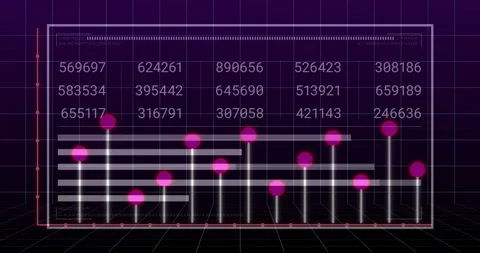 Animation of digital data processing over dark background Stock Footage 310407138