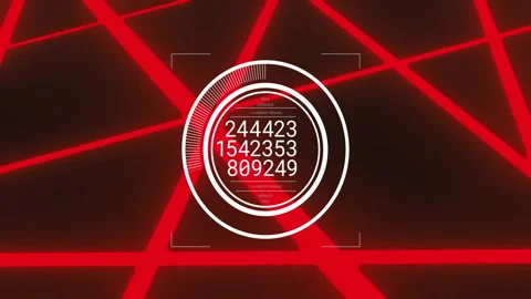 Animation of digital data processing over neon pattern Stock Footage 310485480