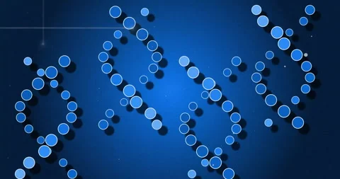 Animation of digital data processing over dna strands over blue background Stock Footage 310487280