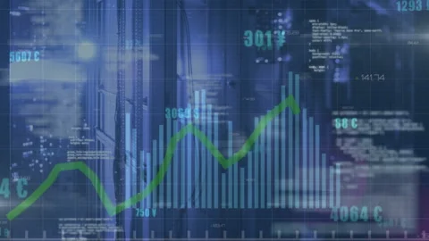 Animation of digital data processing over computer servers 库存影片 310589849