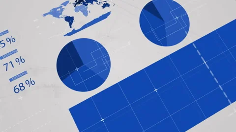 Animation of digital data processing over grey background Stock Footage 310590022