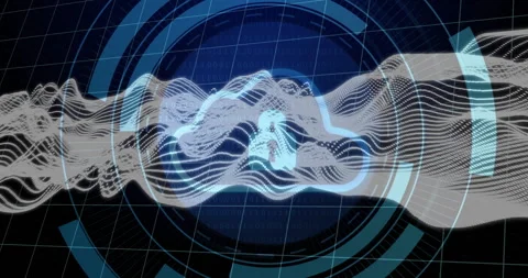 Animation of digital data processing over cloud and padlock icon Stock Footage 310590222