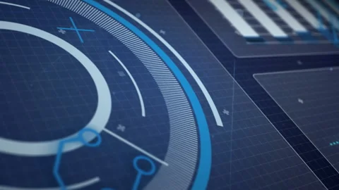 Animation of digital data processing over screens on dark background Stock Footage 310766940