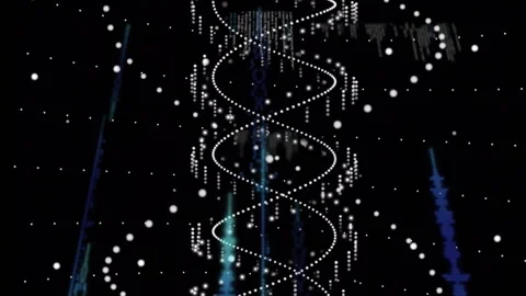 Animation of digital data processing over black background 库存影片 313166542