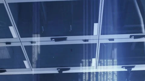 Animation of digital data processing over computer servers Stock Footage 313186416