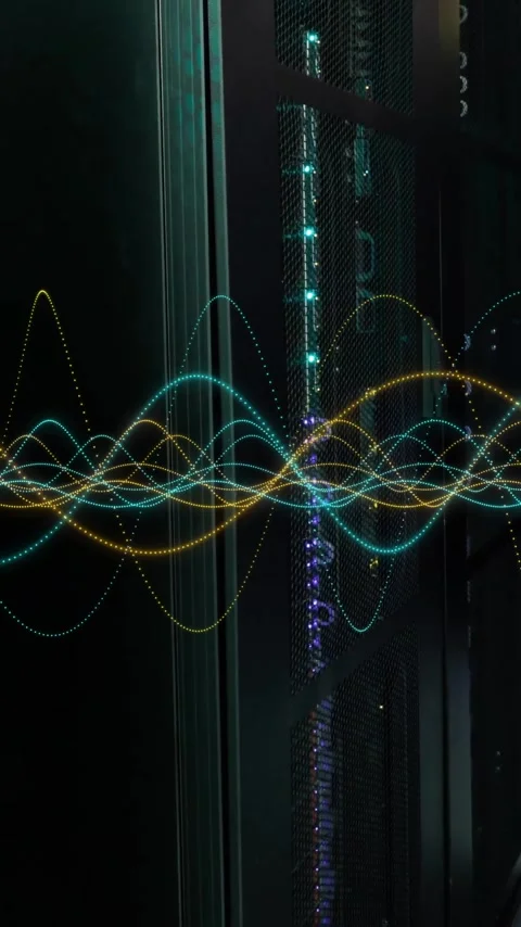 Animation of digital data processing over computer servers Stock Footage 319055171