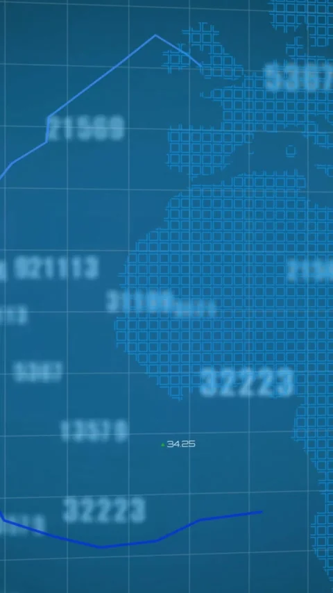 Animation of digital data processing over world map Stock Footage 320378533