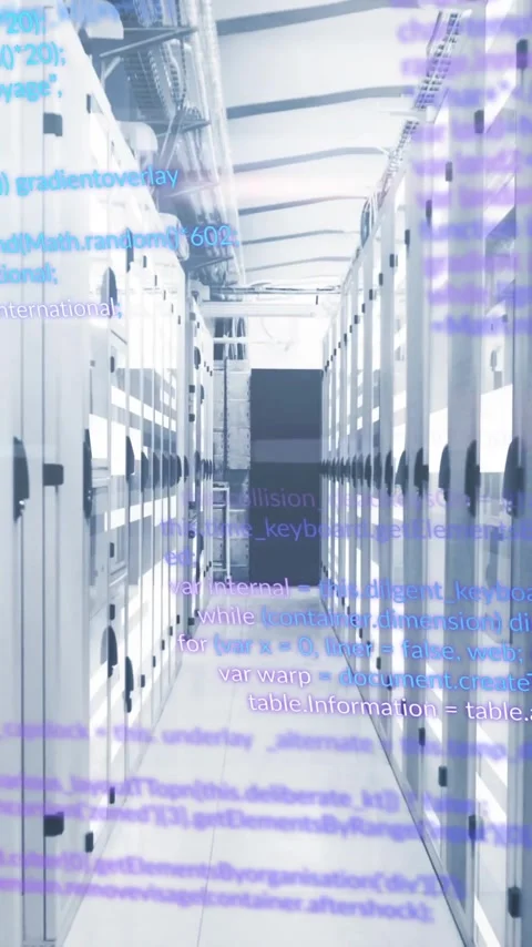 Animation of digital data processing over computer servers Stock Footage 320378557