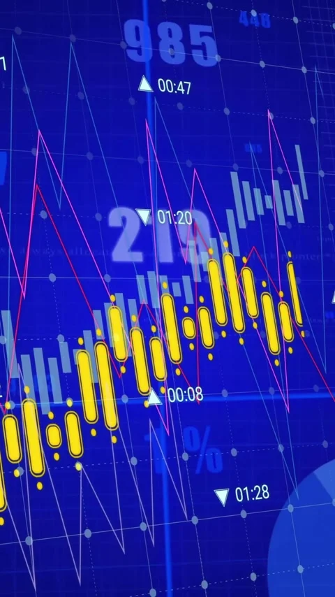 Animation of digital data processing over grid Stock Footage 320379046