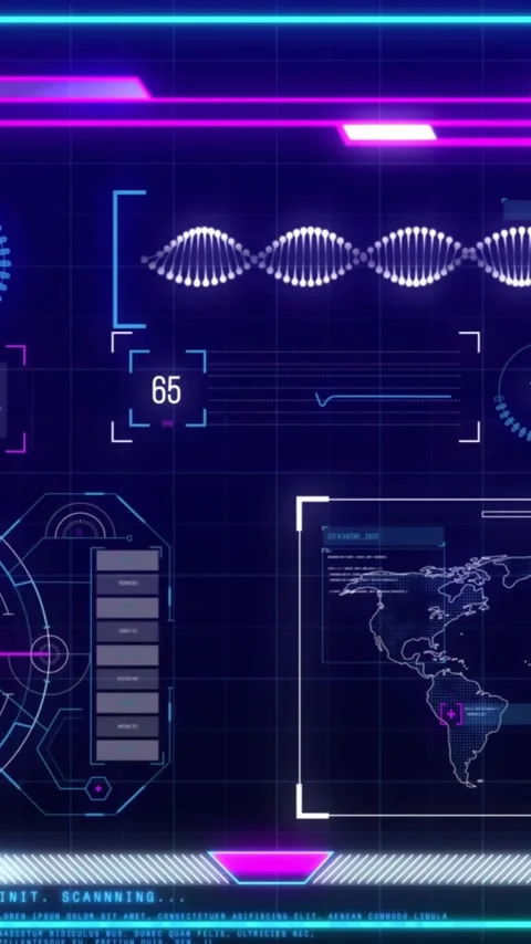 Animation of digital data processing over purple background Stock Footage 320444446