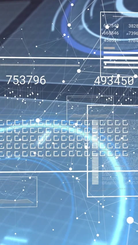 Animation of digital data processing over black background Stock Footage 320444593