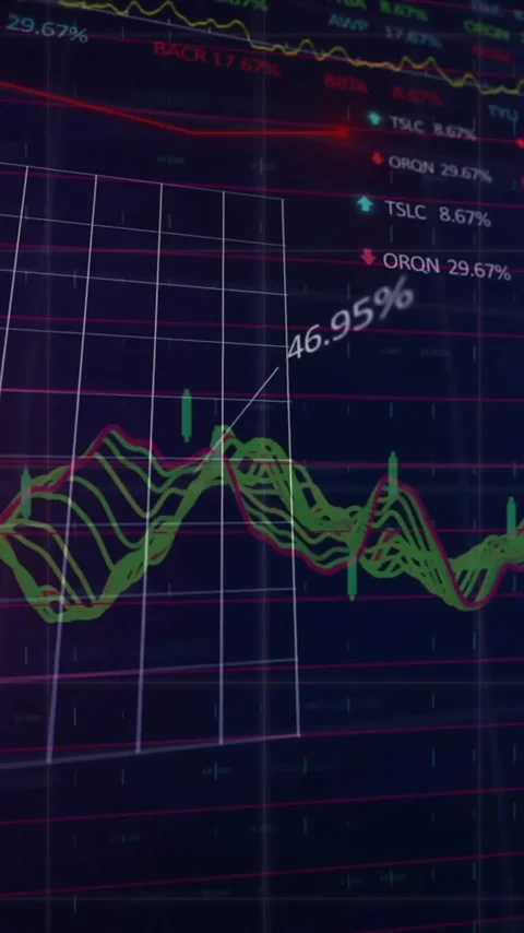 Animation of digital data processing over grid on black background Stock Footage 320444596