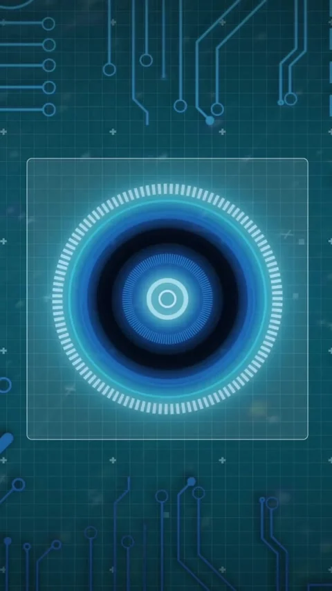 Animation of digital data processing over computer circuit board Stock Footage 320590153