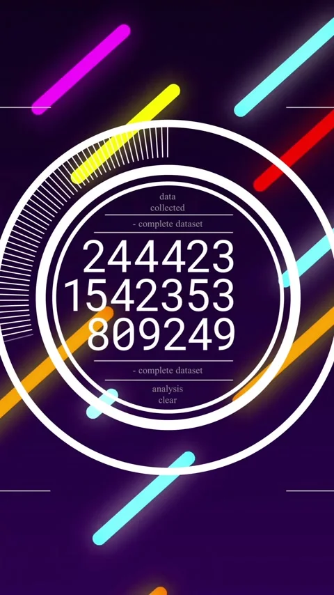 Animation of digital data processing over neon pattern on blue background Stock Footage 320590459