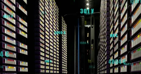 Animation of digital data processing over computer servers Stock Footage 325705436