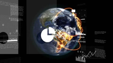 Animation of digital data processing over globe on black background Stock Footage 326032938