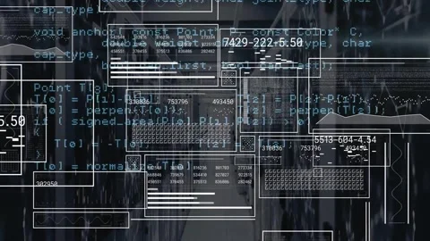 Animation of digital data processing over computer servers Stock Footage 326034775