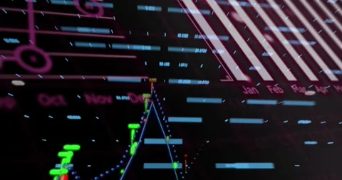 Animation of digital data processing over clack background Stock Footage 326626587